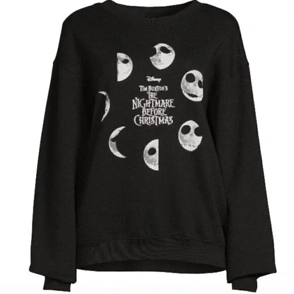 Disney Sweatshirt Junior L Nightmare Before Christmas Jack Moon Phases Halloween - Picture 5 of 9